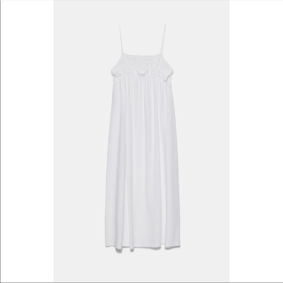 Zara Elasticized White Dress Small - Picture 4 of 12